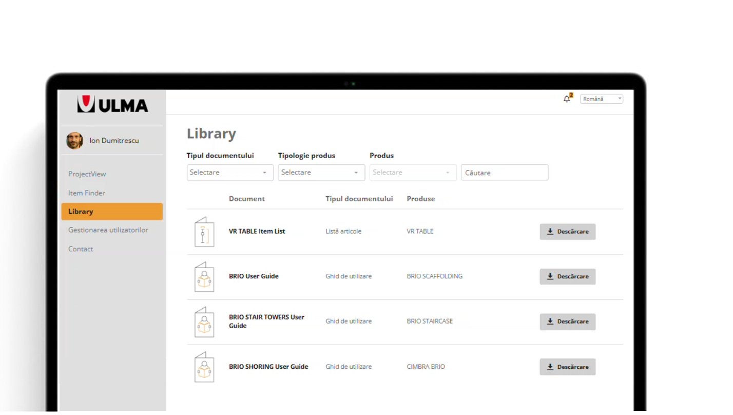 Multiple documente tehnice și un motor de cautare. Toate în Library.